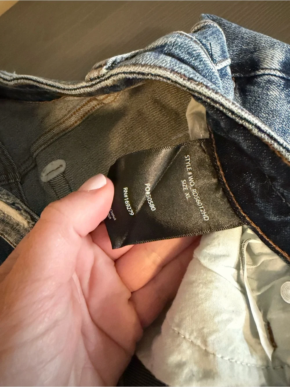 Risen High-Rise Distressed Denim Shorts NEW